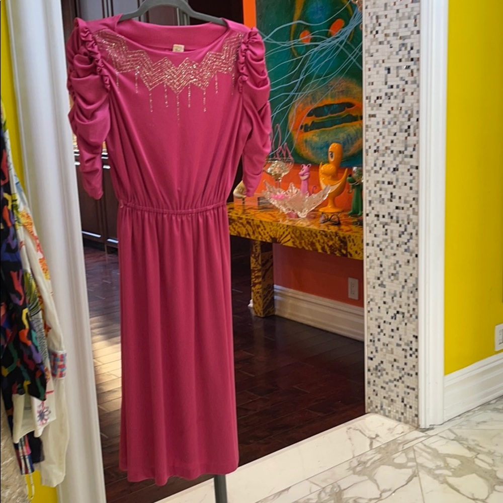 1980’s Vintage Disco Dress Pink - Sz 10 GORGEOUS